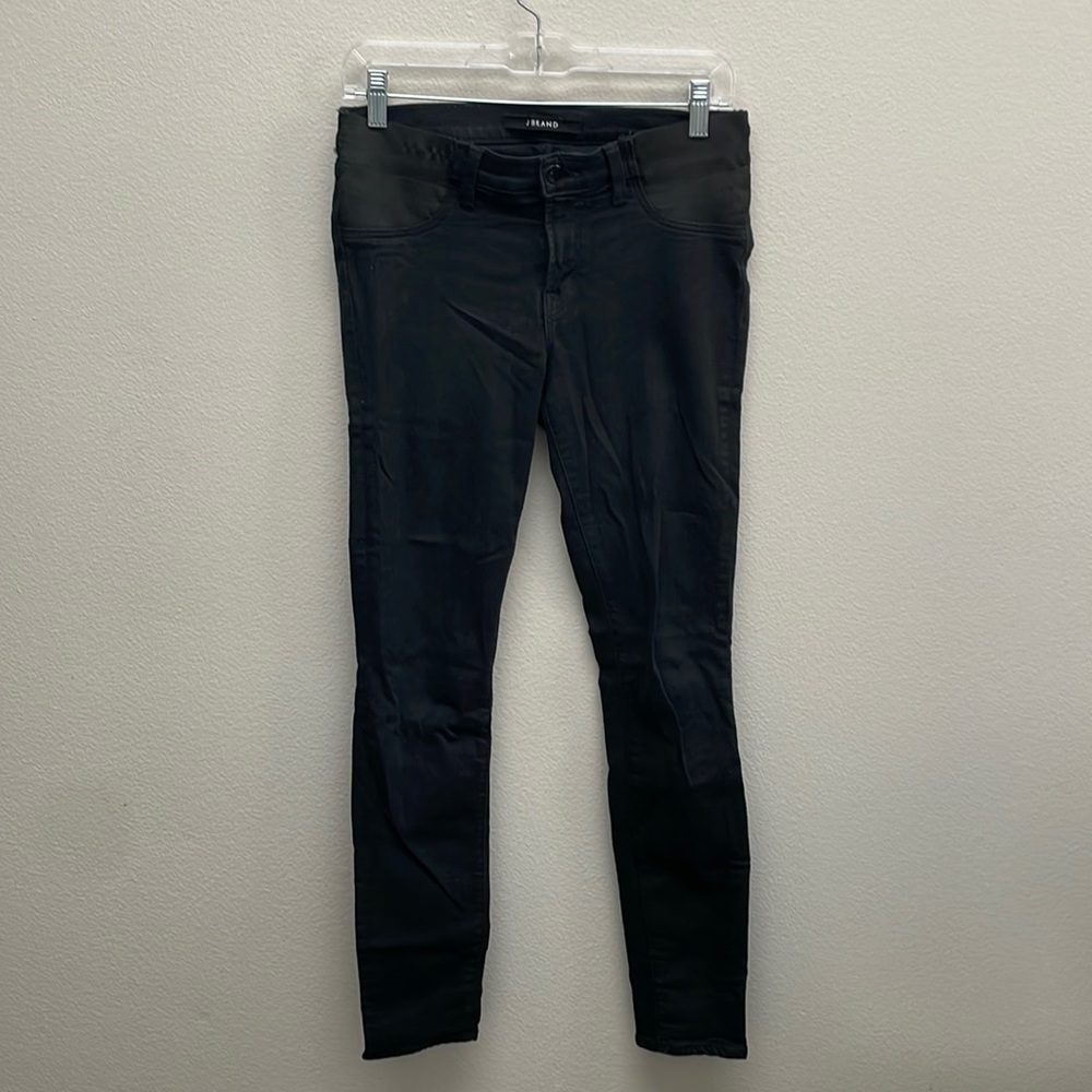 J BRAND SIDE PANEL MAMA J SUPER SKINNY MATERNITY JEANS, Black size 26